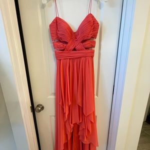 Cache coral high low dress